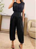 Jumpsuit Negro de Pierna Amplia