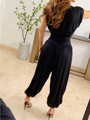 Jumpsuit Negro de Pierna Amplia