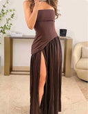 Vestido Café Strapless