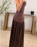 Vestido Café Strapless