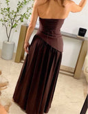 Vestido Café Strapless